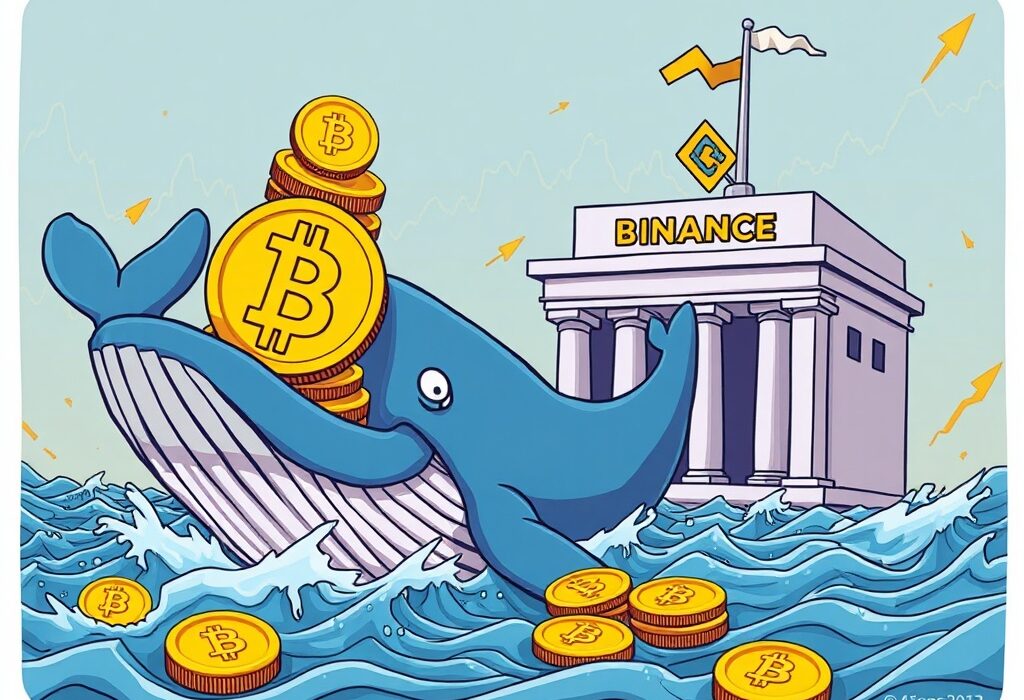 A dormant Bitcoin whale stirs, depositing 750 BTC to Binance, signaling a massive profit and potential market shift.