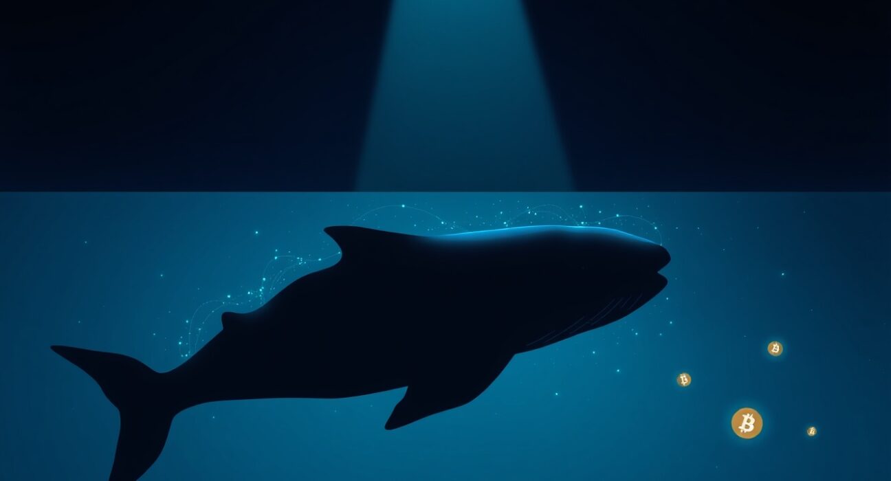 Dormant Bitcoin whale activity visualized as movement in cryptocurrency market depths