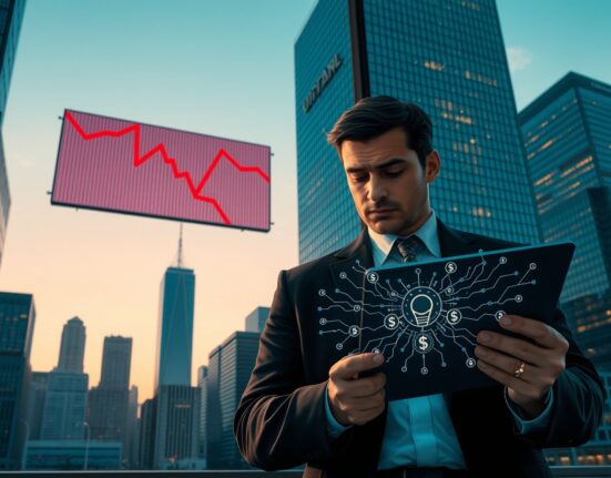 Dow Jones Industrial Average drops amid AI capex risk concerns after Powell signals caution.