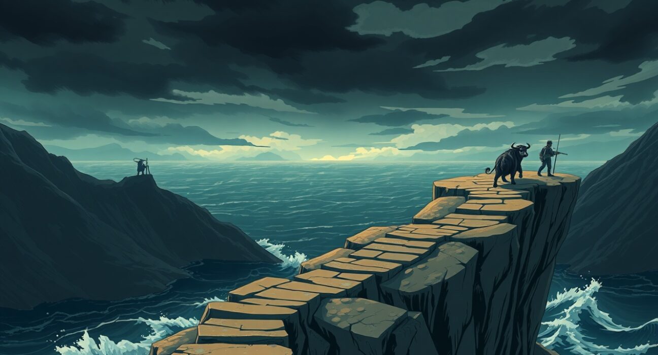 Dow Jones Industrial Average decline during US-Iran geopolitical conflict impacting global markets.