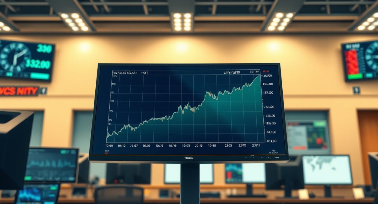 Dow Jones futures chart showing gains following Iran's approval for diplomatic negotiations.
