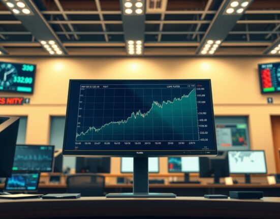 Dow Jones futures chart showing gains following Iran's approval for diplomatic negotiations.