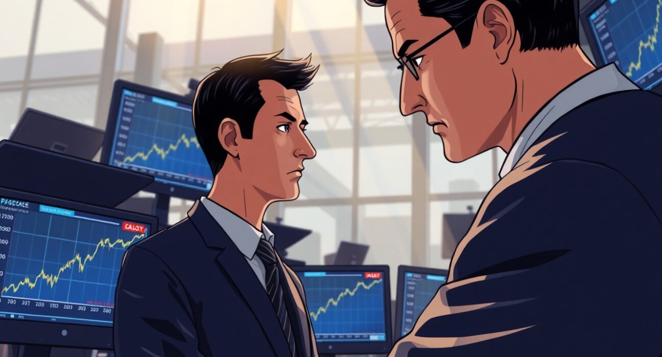 Dow Jones futures rebound on trading floor monitors following Hormuz ceasefire announcement