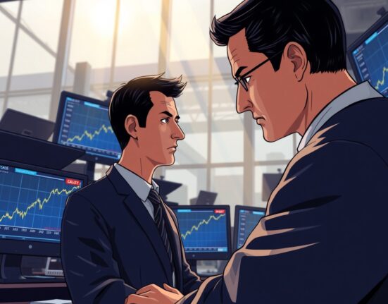 Dow Jones futures rebound on trading floor monitors following Hormuz ceasefire announcement