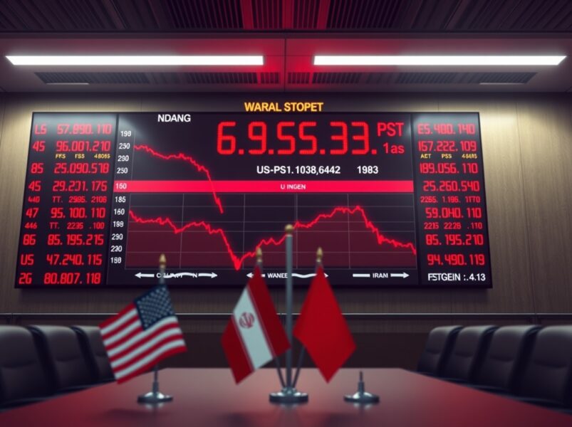 डाउ जोन्स फ्यूचर्स में तेज गिरावट, अमेरिका-ईरान शांति प्रयास बढ़ते तनाव के बीच रुके