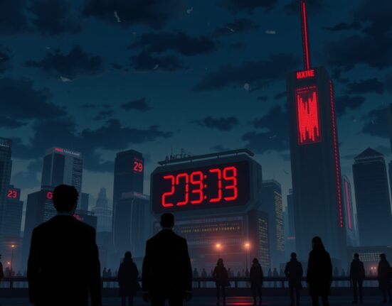 Dow Jones futures decline illustrating heightened investor risk aversion and market uncertainty.