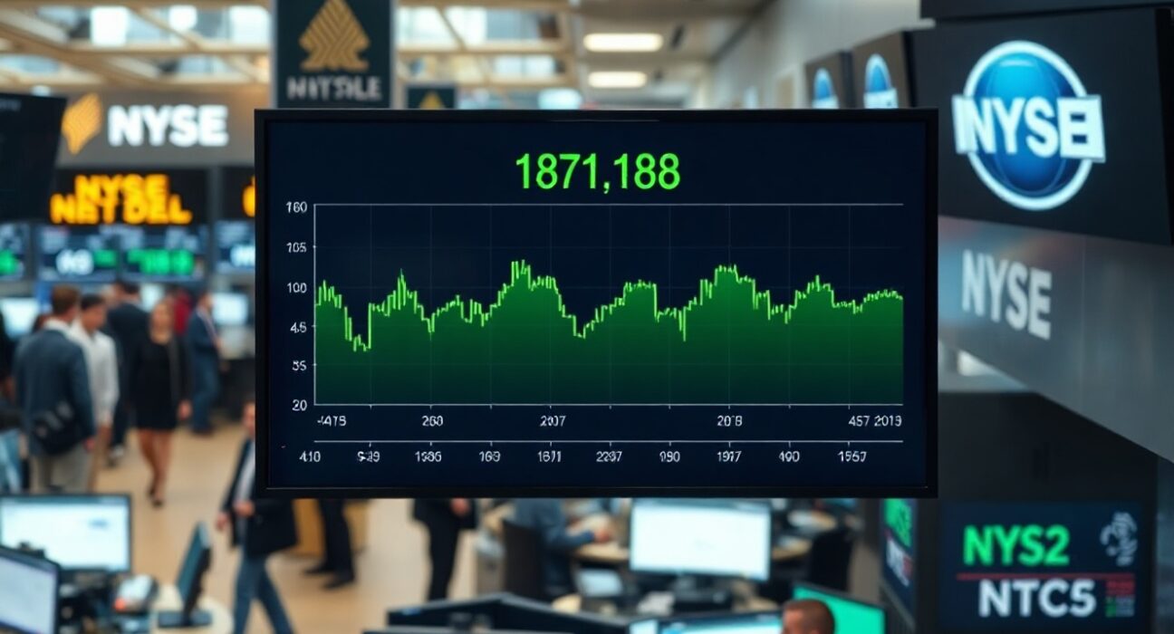 Stock market display showing Dow Jones futures steady ahead of CPI data release