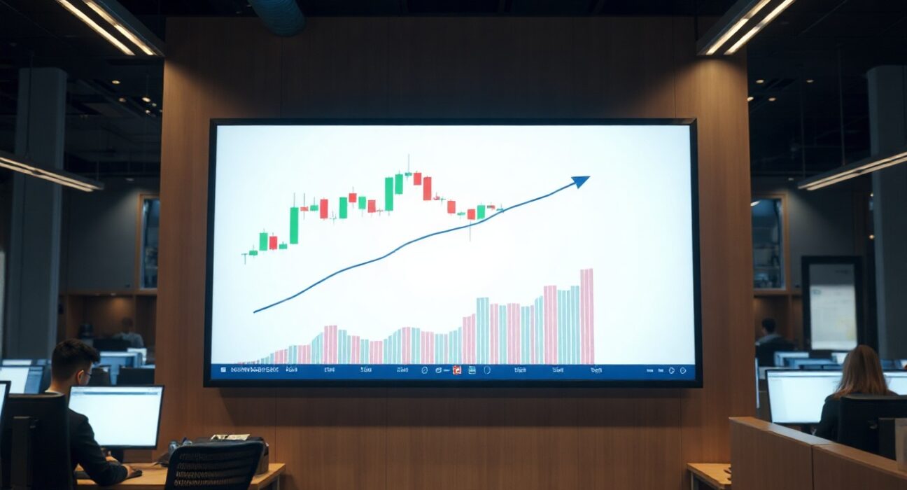 Dow Jones futures steady ahead of US retail sales data, with traders monitoring charts on a screen