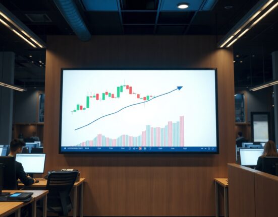 Dow Jones futures steady ahead of US retail sales data, with traders monitoring charts on a screen
