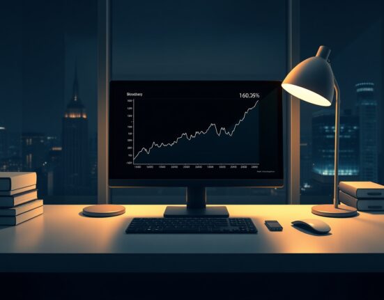 Analysis of Dow Jones futures holding steady on a financial terminal after Wall Street gains.