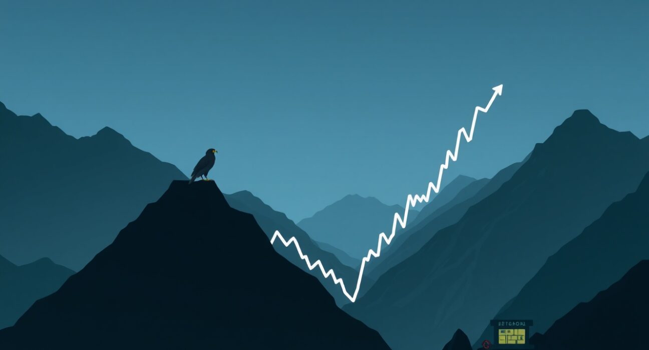 Dow Jones Industrial Average chart declining amid geopolitical and economic pressure in 2025