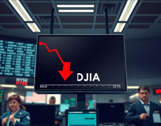 Dow Jones Industrial Average stock market crash following negative employment data