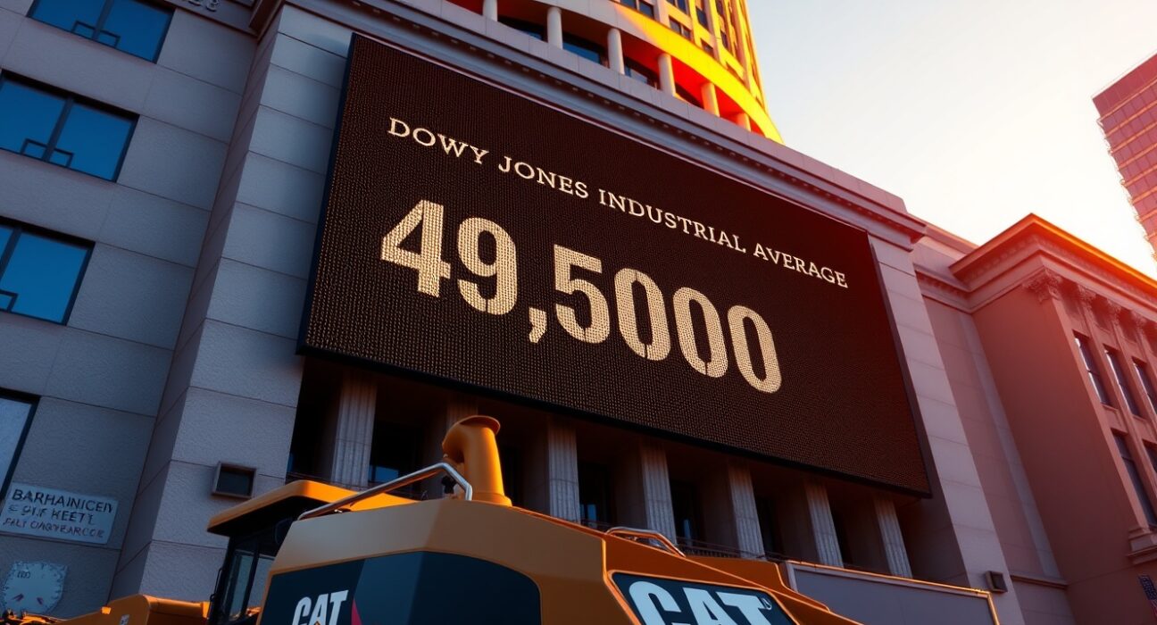 Dow Jones Industrial Average rallies above 49,500 as Caterpillar earnings boost market sentiment
