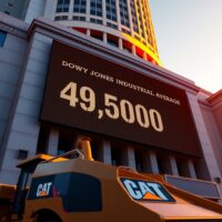 Dow Jones Industrial Average rallies above 49,500 as Caterpillar earnings boost market sentiment