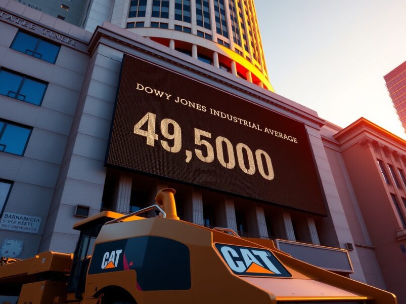 Dow Jones Industrial Average Rallies Above 49,500 on Powerful Caterpillar Earnings Boost