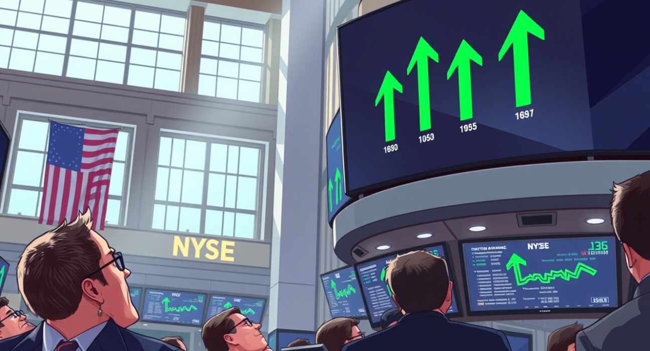 Dow Jones Industrial Average rebound at New York Stock Exchange following Trump Iran comments