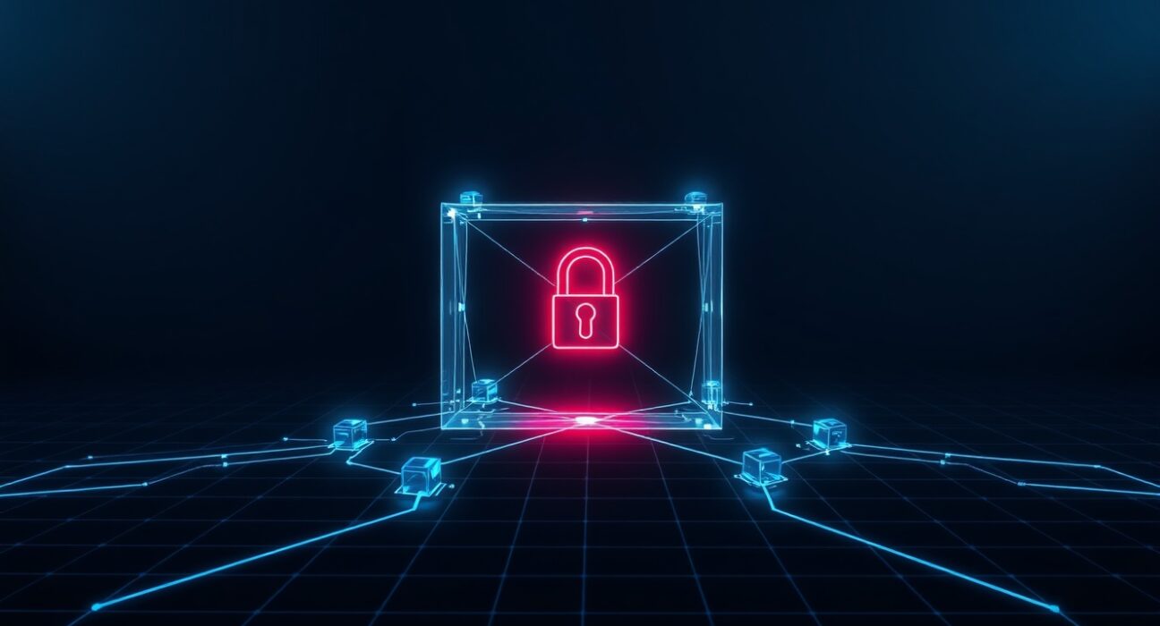 Blockchain network security breach showing compromised administrative node in Drift Protocol durable nonce attack