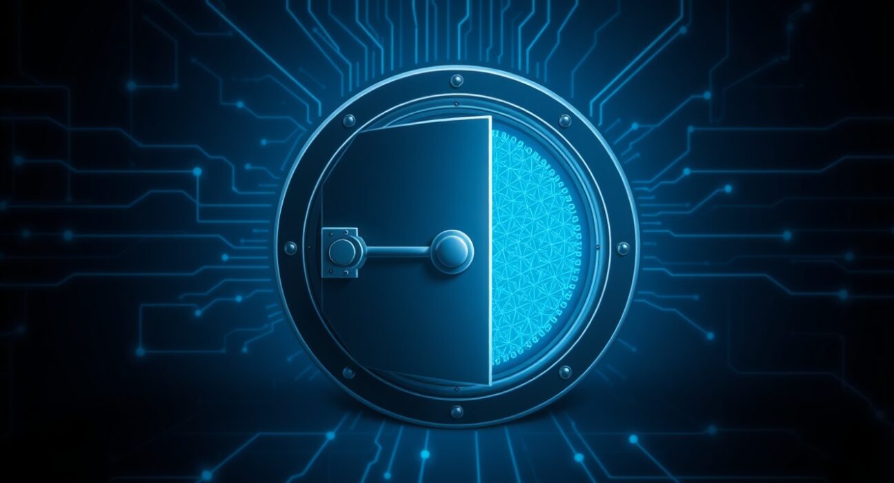 Illustration of a digital security breach representing the Drift Protocol hack on the Solana blockchain.