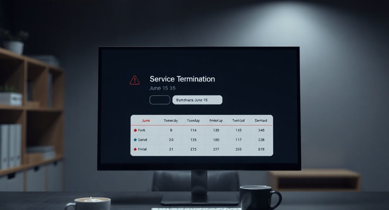 Drip.Trade shutdown notice on a computer monitor with June 15 deadline