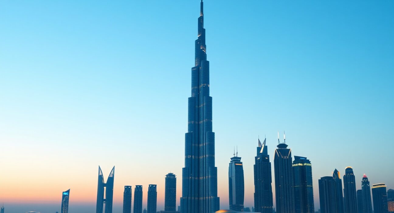 Dubai skyline context for the postponed TOKEN2049 cryptocurrency conference.