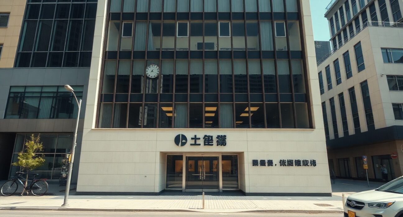 Modern corporate building in Seoul, South Korea, representing Dunamu's headquarters.