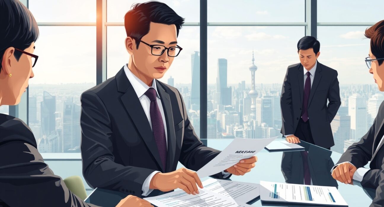 Dunamu executives planning IPO strategy after Naver Financial merger in Seoul boardroom