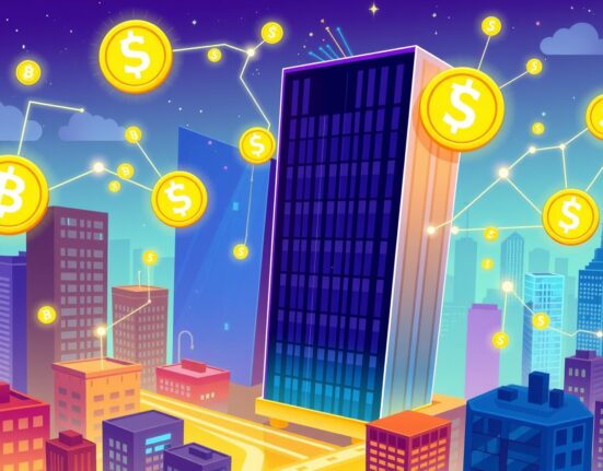 Strategic Dunamu Naver Financial merger illustration showing corporate integration with cryptocurrency elements