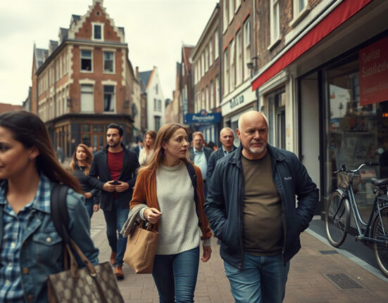Shoppers on a Dutch street with a cautious mood, reflecting consumer confidence