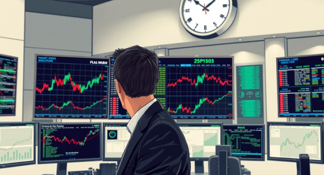 Financial analyst monitoring DXY and currency market data for deadline risk assessment