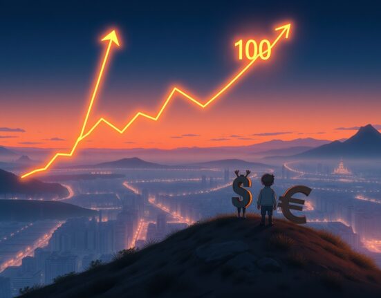 DXY dollar index technical analysis showing critical resistance near 100 level with stretched