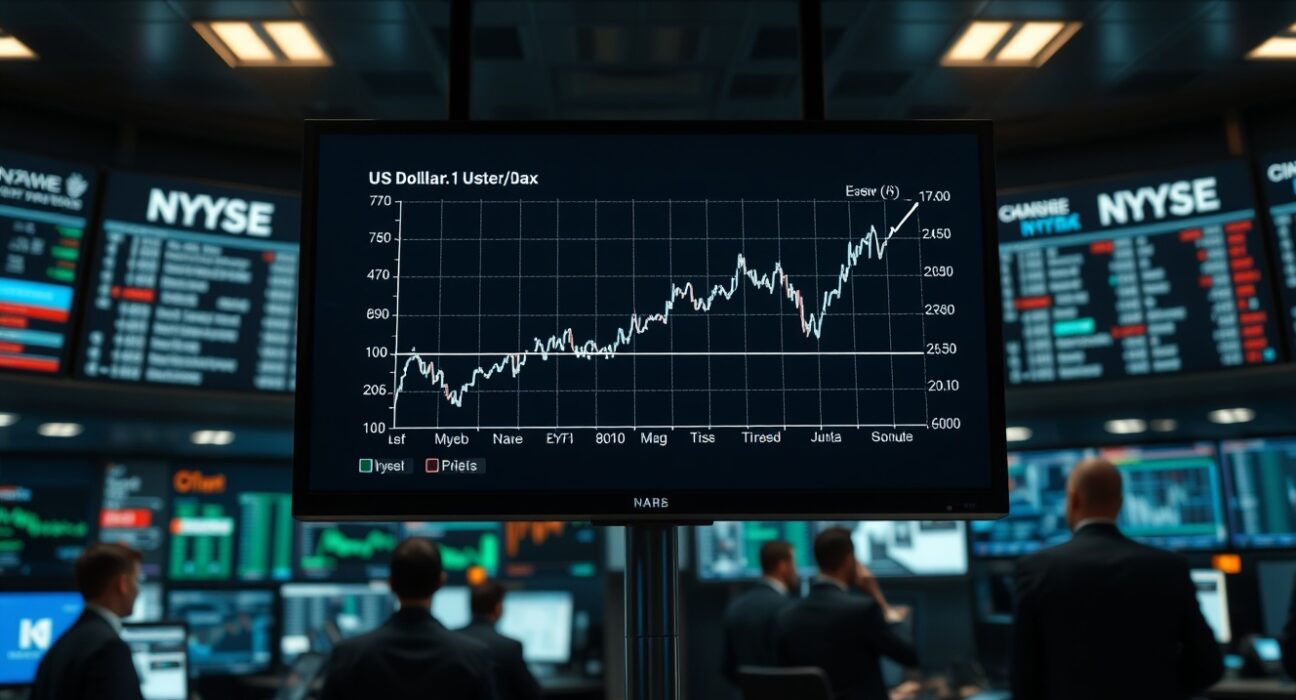 DXY chart showing dollar index trend with Fed transition and geopolitics analysis by DBS