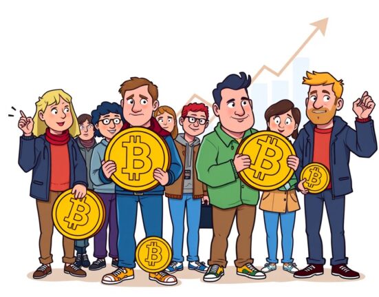 A calm investor holding Bitcoin, illustrating that early Bitcoin holder selling is not a concern for the market.