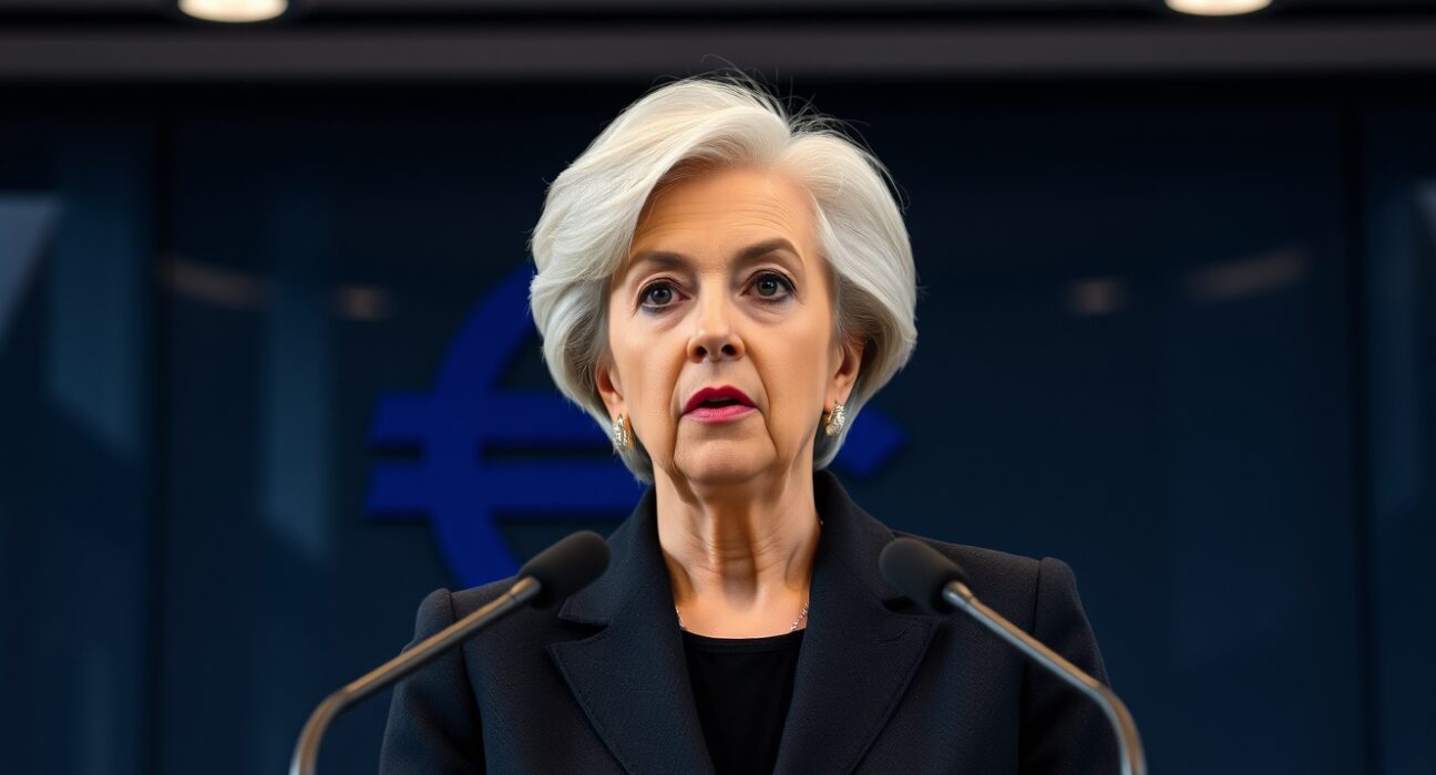 ECB President Christine Lagarde discussing potential interest rate increases at European Central Bank press conference
