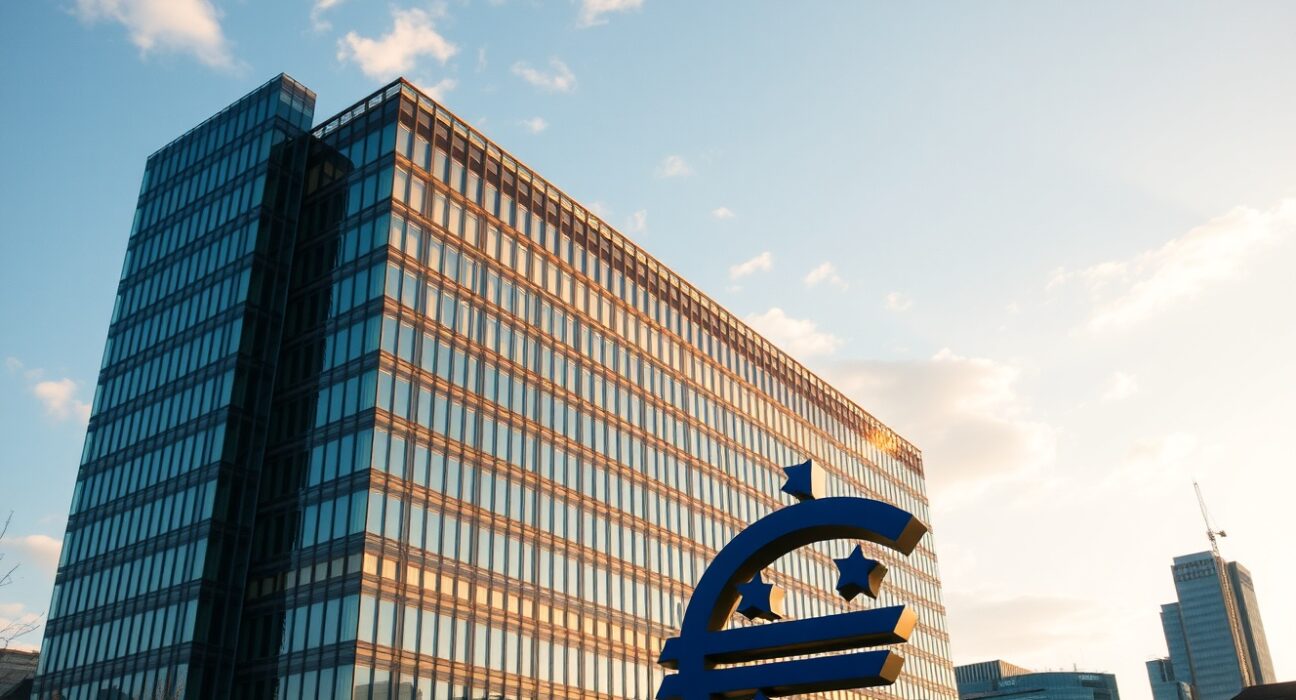 European Central Bank headquarters representing cautious monetary policy amid rising inflation concerns