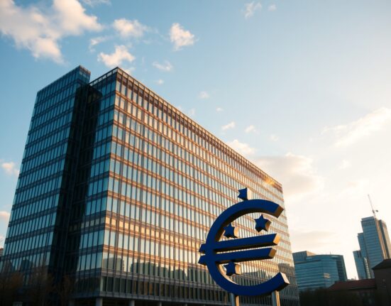 European Central Bank headquarters representing cautious monetary policy amid rising inflation concerns