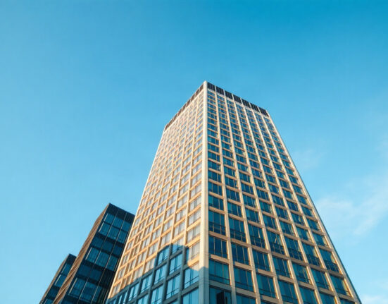 European Central Bank headquarters in Frankfurt, Germany, under clear sky