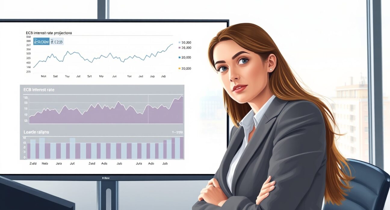 Financial analyst reviews ECB and PMI data shaping the Euro currency outlook in 2025.