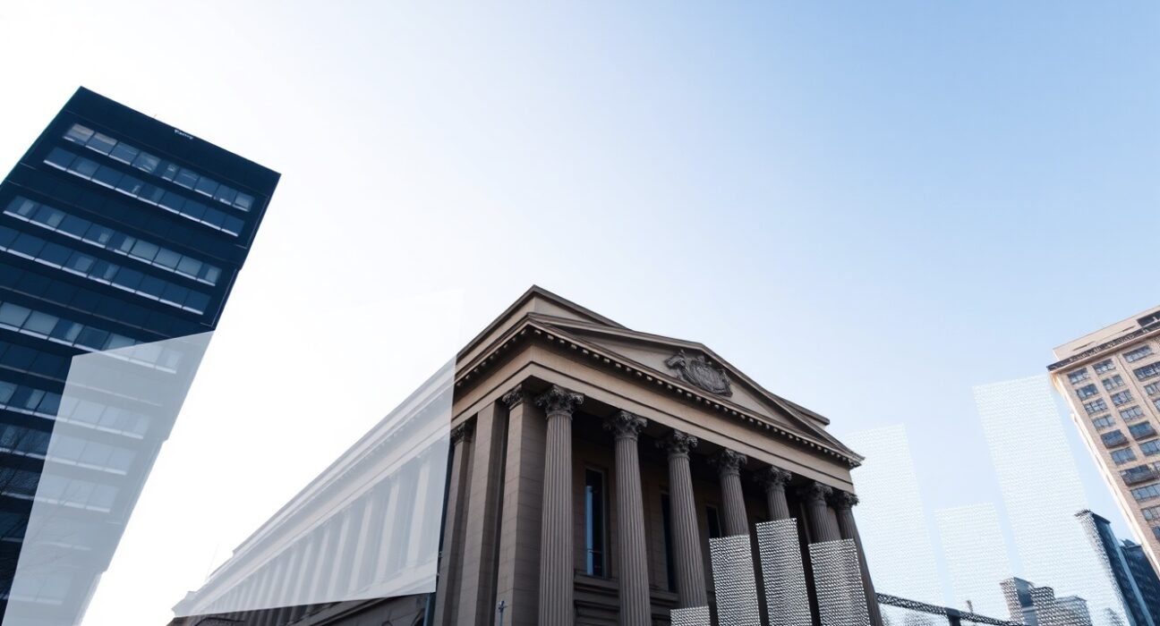 European Central Bank headquarters with energy market data overlay representing ECB's assessment of energy shock risks