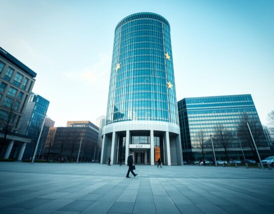 European Central Bank headquarters in Frankfurt representing monetary policy decisions amid economic uncertainty