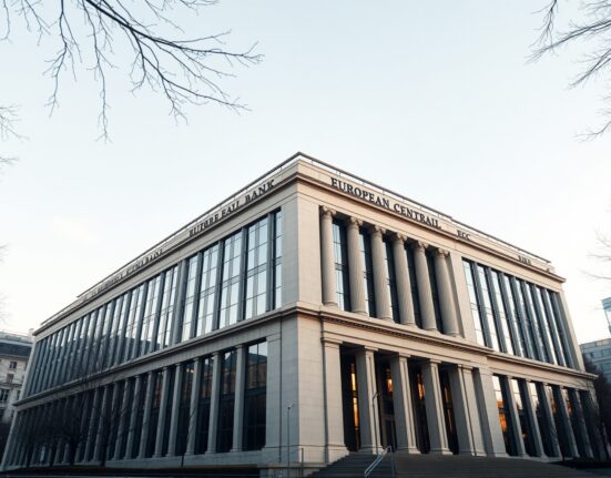 European Central Bank headquarters representing monetary policy decisions and economic stability in Frankfurt