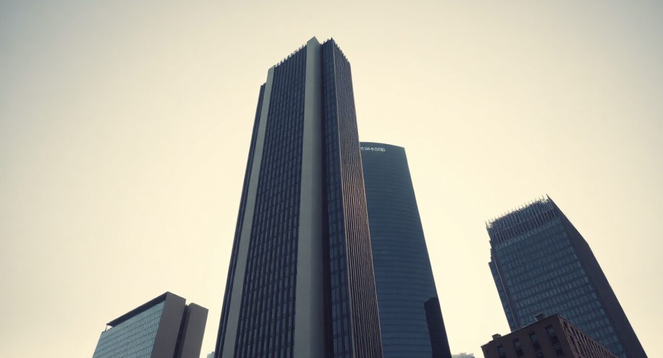 European Central Bank headquarters in Frankfurt under a clear sky
