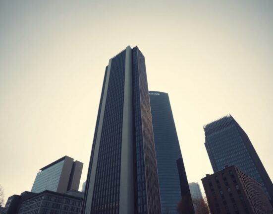 European Central Bank headquarters in Frankfurt under a clear sky