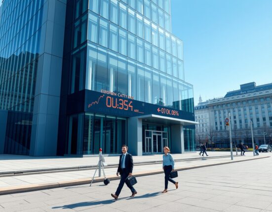 European Central Bank building in Frankfurt amid oil price shock analysis by Commerzbank