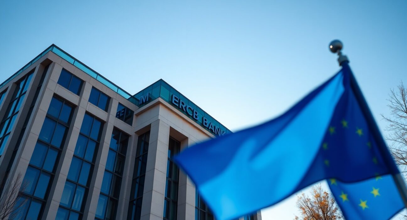 European Central Bank headquarters in Frankfurt representing monetary policy decisions and insurance hike risks analysis