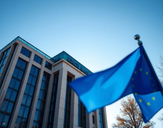 European Central Bank headquarters in Frankfurt representing monetary policy decisions and insurance hike risks analysis