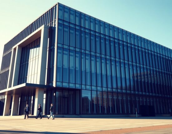 European Central Bank headquarters in Frankfurt where ECB interest rates decision was announced
