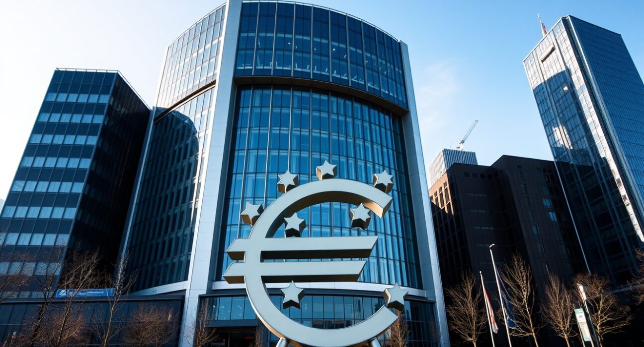 European Central Bank headquarters representing cautious monetary policy amid inflation concerns