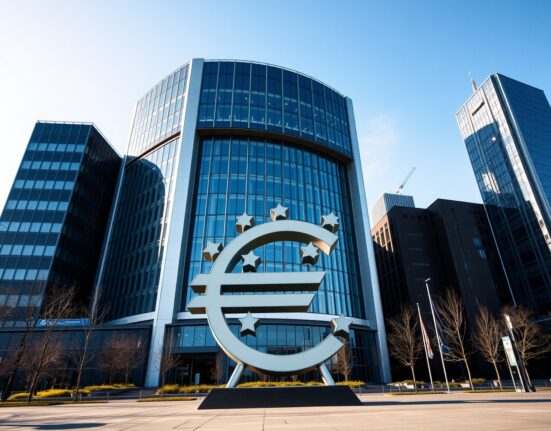 European Central Bank headquarters representing cautious monetary policy amid inflation concerns