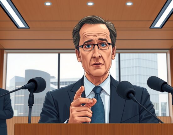ECB board member Joachim Nagel speaking at a press conference about restrictive monetary policy in the baseline scenario.