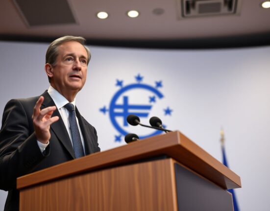 ECB board member Joachim Nagel speaking at a press conference in Frankfurt